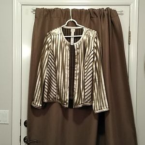 Chico's Travelers Collection Gold Striped Jacket S